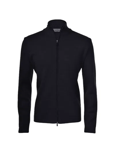 Fileria Zip-up High-neck Cardigan In Black