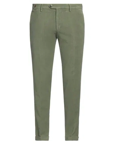 Filetto Man Pants Military Green Size 38 Cotton, Elastane In Military Green