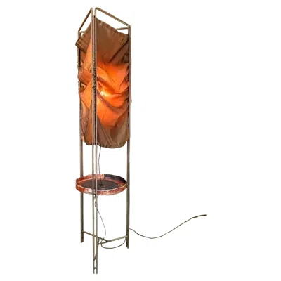 Pre-owned Filipe Ramos Floor Lamp Ceramic Top Stainless Steel Frame - Ready To Ship In Brown