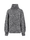 Filippa K Black And White Wool Alpaca Sweater In Animal Print