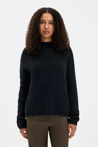 Filippa K Alpaca Funnelneck Sweater In Black