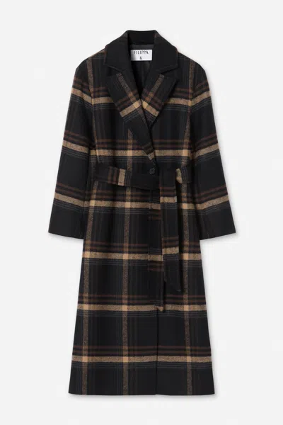 Filippa K Alyssa Check Coat In Black,brown Check