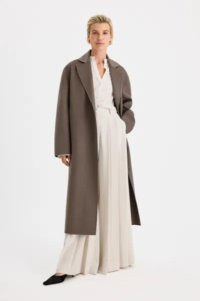 Filippa K Alyssa Doublé Coat In Taupe Brown