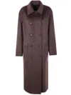 Filippa K Double-breasted Wool Coat In Brown