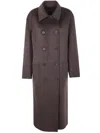 Filippa K Double-breasted Wool Coat In Brown