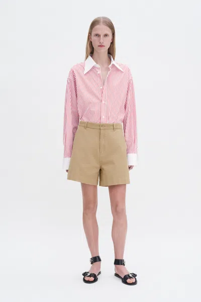 Filippa K Baggy Cotton Shorts In Brown