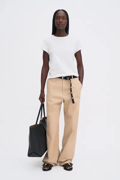 Filippa K Baggy Cotton Trousers In Canvas Beige