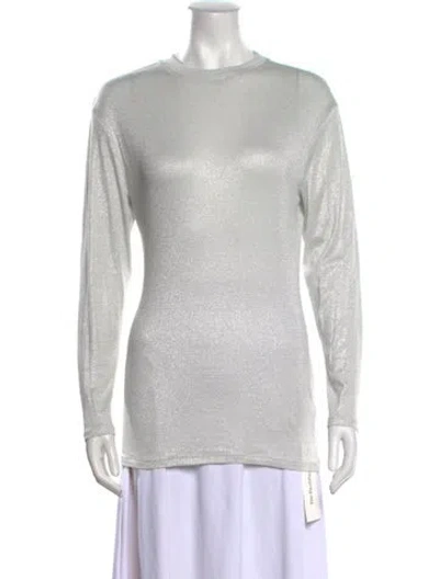 Pre-owned Filippa K Bateau Neckline Long Sleeve Top In Gray