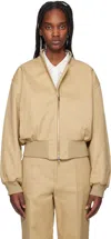 Filippa K Beige Cotton Blouson Bomber Jacket In 9558 Sand Beige