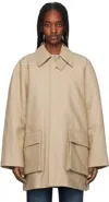 Filippa K Beige Padded Patch Pocket Jacket In 0181 Khaki Beige