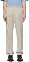 Filippa K Beige Terry Trousers In Grey Beige
