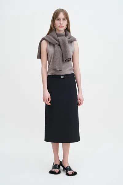 Filippa K Belted Jersey Skirt In Black
