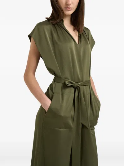 Filippa K Belted Midi Dress In Green
