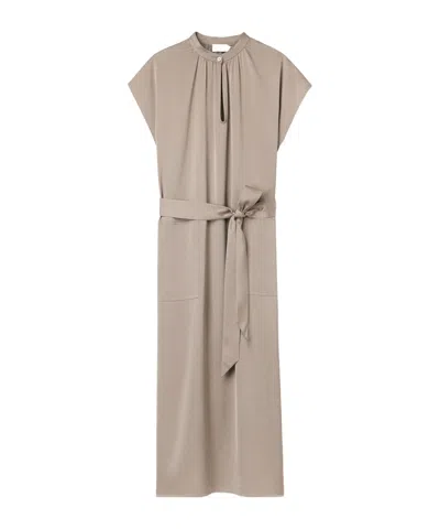Filippa K Belted Sleeveless Midi Dress In Neutral