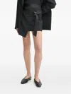 Filippa K Belted Wool Skirt In Black