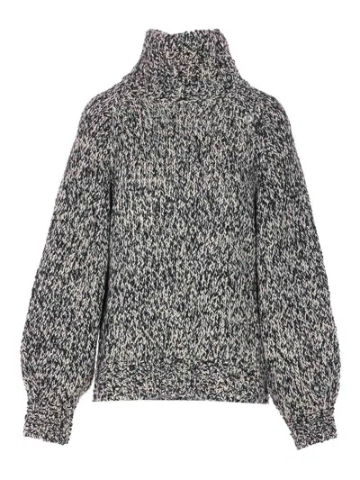 Filippa K Black And White Wool Alpaca Sweater In Gray