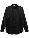 Filippa K Crinkle Shirt With Oversized Pointed Collar In Black