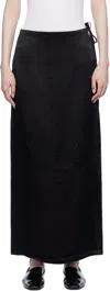 Filippa K Black Crinkled Pencil Maxi Skirt