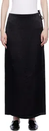 Filippa K Black Crinkled Pencil Maxi Skirt In 1433 Black