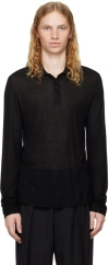 Filippa K Long-sleeve Polo Shirt In Black