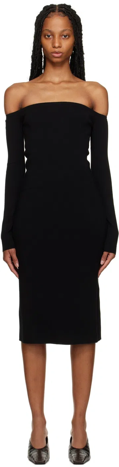 Filippa K Black Off-the-shoulder Midi Dress