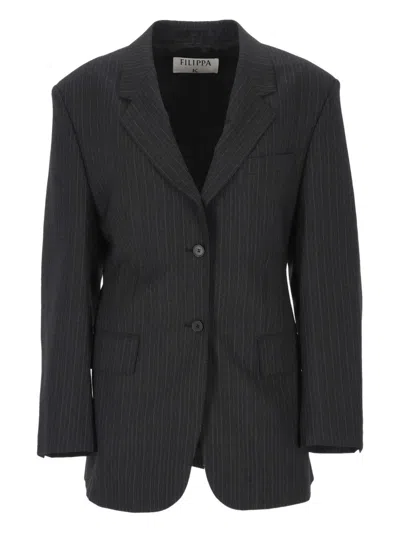 FILIPPA K FILIPPA K BLACK PINSTRIPE JACKET