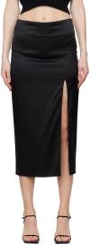 Filippa K Black Slit Midi Skirt In 1433 Black