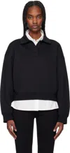 Filippa K Black Sweatshirt Polo In 1433 Black