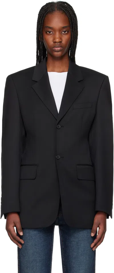 Filippa K Black Tailored Hourglass Blazer In 1433 Black