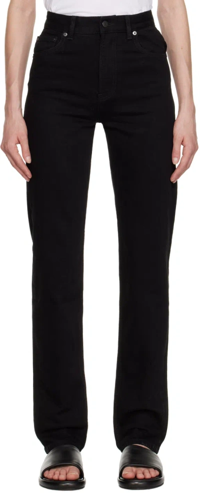 Filippa K Tapered Mid-rise Jeans In 9662 Night Black