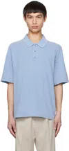 Filippa K Blue Boxy Polo In Coral Blue