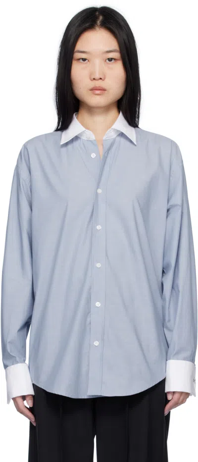 Filippa K Cotton Tuxedo Shirt In Blue