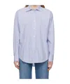 Filippa K Striped Poplin Organic Cotton Shirt In Blue