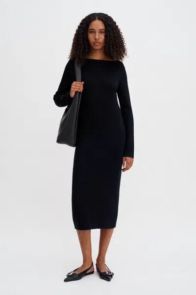 Filippa K Boatneck Rib Dress In Black