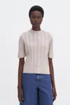 Filippa K Braid Knit T-shirt In Beige