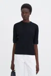 Filippa K Braid Knit T-shirt In Black