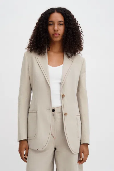 Filippa K Brooke Linen Mariner Blazer In Brown