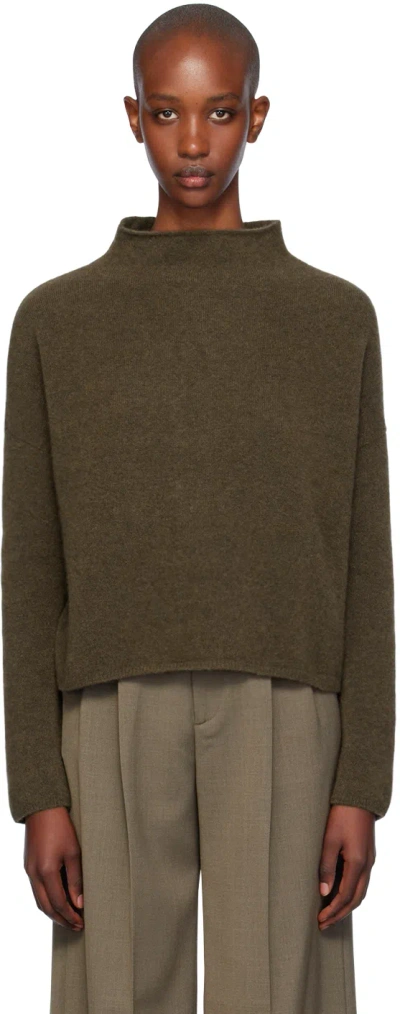Filippa K Brown Mika Yak Funnelneck Sweater In 0070 Driftwood