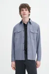 Filippa K Brushed Wool Overshirt In Blue