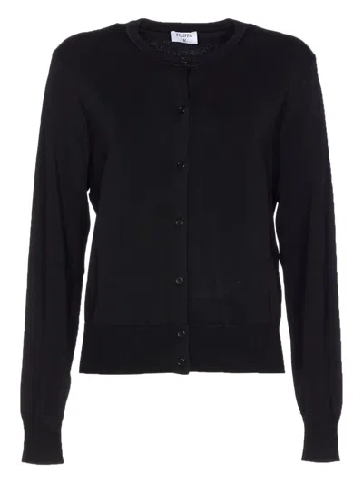 Filippa K Button-front Crew-neck Cardigan In Black
