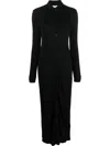 Filippa K Button-up Jersey Shirt Dress In Black