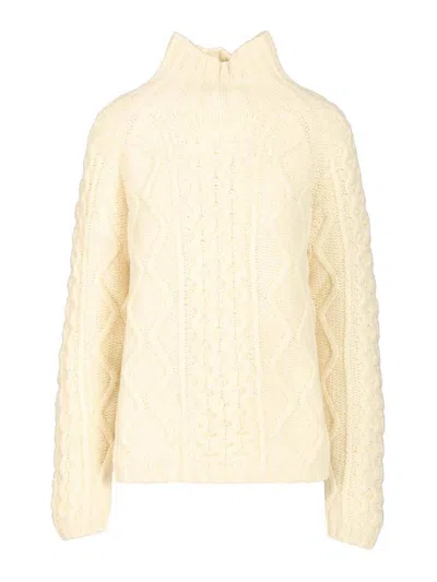 Filippa K Cable-knit Wool Sweater In White