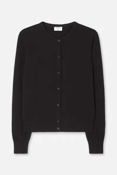 Filippa K Cashmere Crewneck Cardigan In Black