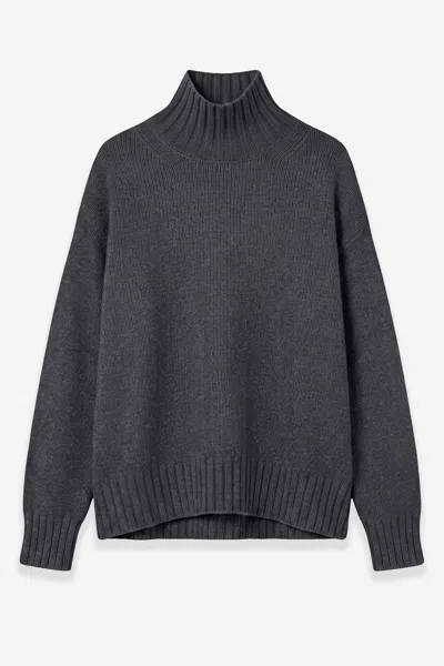 Filippa K Cashmere Turtleneck Sweater In Anthracite Melange