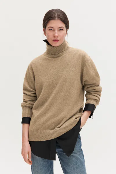 Filippa K - Cashmere Turtleneck Sweater - Damen - Beige Melange - Xs - Relaxed Fit