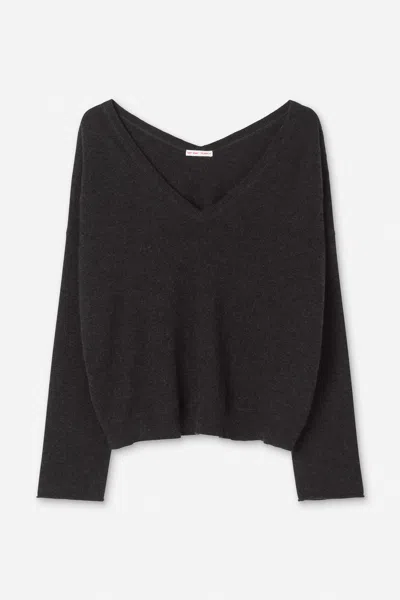 Filippa K Cashmere V-neck Sweater In Anthracite Melange
