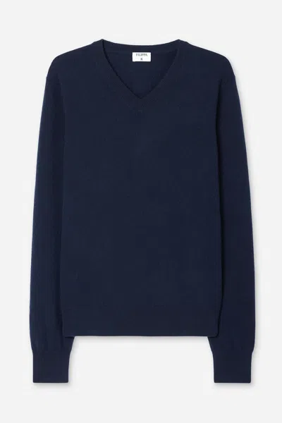 Filippa K Cashmere V-neck Sweater In Blue