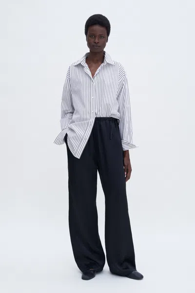 Filippa K Casual Crinkle Trousers In Black