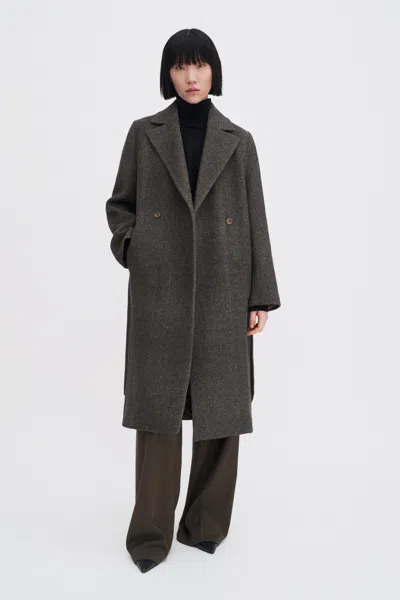 Filippa K Charlotte Twill Belted Coat In Brown