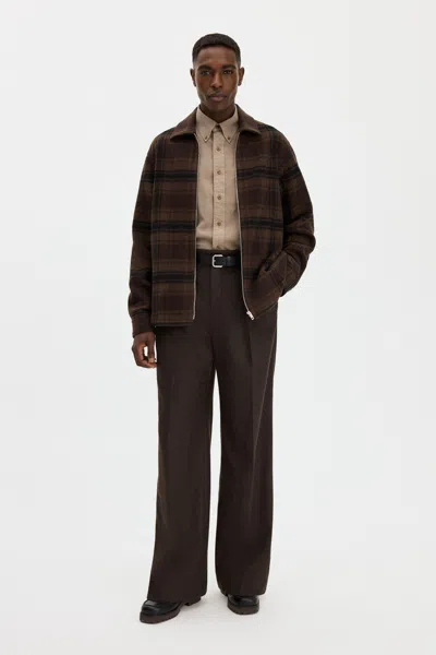 Filippa K Check Wool Liner Jacket In Brown Check